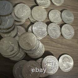 1964 D 90% Silver Lot Of 40 Quarters And 50 Dimes Very Clean