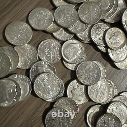 1964 D 90% Silver Lot Of 40 Quarters And 50 Dimes Very Clean