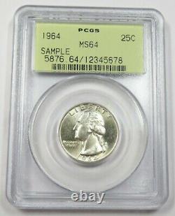 1964-P PCGS MS64 OGH Mint State SAMPLE Washington Quarter 25c US Coin #28831A