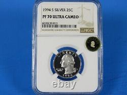 1992 to 1998 P, 7-Coin Silver Washington Quarters NGC Pf 70 Ucam Everest Seal