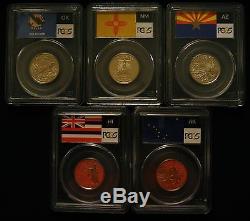 1999S-2009S Silver State Quarter and DC & Territoory PCGSPR69DCAM 56 Coins withbox