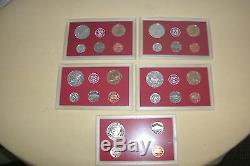 1999,2000,2001,2002,2003 SILVER Partial Proof Sets withCent-Dollar/box/coa's+TOOL