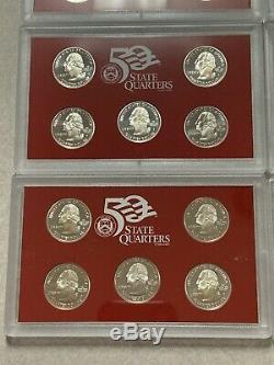 1999 2000 2003 2004 2005 2008 2009 2010 Silver Proof Quarter Sets