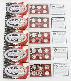 1999-2003 San Francisco Mint State Silver Proof Quarters Collection with COA Boxed