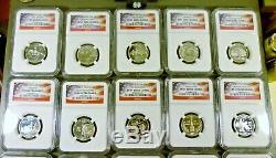 1999 2006 Silver State Quarters All 40 Are NGC PF69 Ultra Cameo With2 NGC Boxes