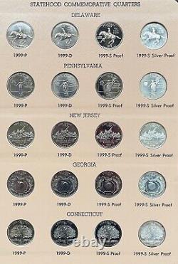 1999-2008 + 2009 PDS & Silver Statehood Quarter Complete 200 Coin Set in Dansco