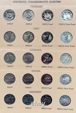 1999-2008 + 2009 PDS & Silver Statehood Quarter Complete 200 Coin Set in Dansco