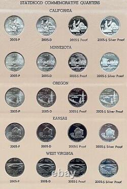 1999-2008 + 2009 PDS & Silver Statehood Quarter Complete 200 Coin Set in Dansco