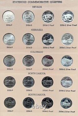 1999-2008 + 2009 PDS & Silver Statehood Quarter Complete 200 Coin Set in Dansco