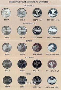 1999-2008 + 2009 PDS & Silver Statehood Quarter Complete 200 Coin Set in Dansco