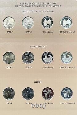 1999-2008 + 2009 PDS & Silver Statehood Quarter Complete 200 Coin Set in Dansco