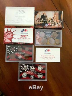 1999-2008-2009 Silver Proof 56 Pc State Quarter 11 Yr Set Complete-Boxes & COA's