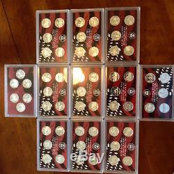 1999-2008-2009 Silver Proof State Quarter Sets 56 Coins 11 Years Mint Sealed
