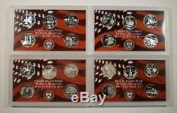 1999 2008 50 Pc. U. S Silver Proof 50 State Quarters + neat wooden display box
