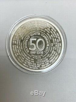 1999-2008 50 U. S. Statehood Quarter Commemorative 1/4 Pound. 999 Fine Silver