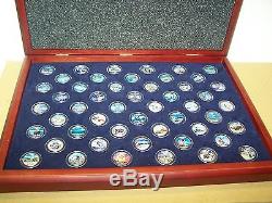 1999-2008 Colorized State Quarters Sets Edition In Cherrywood Box # 710064-35b