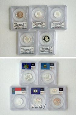 1999-2008 Complete 50 States Silver State Quarter Flag Set PCGS PR69