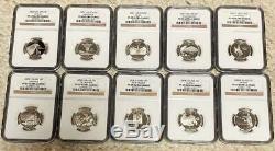 1999 2008 Complete Set Proof Silver Quarters Ngc Pf69 Ultra Cameo 50 Coins