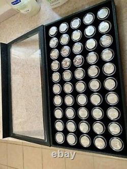 1999 2008 Complete Silver Proof State Quarter Collection in Display Case
