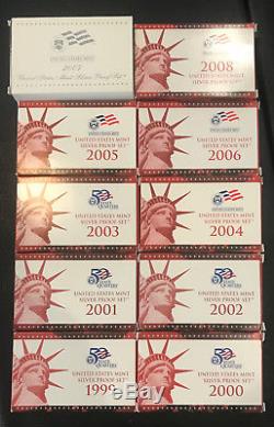 1999-2008 Complete run of silver proof set with state quarters