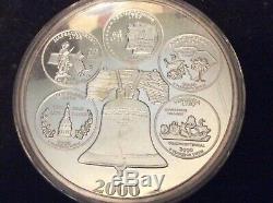 1999-2008 Giant Silver State Quarter Proof 4 Troy Oz. 999 Fine Highland Mint