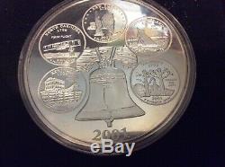 1999-2008 Giant Silver State Quarter Proof 4 Troy Oz. 999 Fine Highland Mint