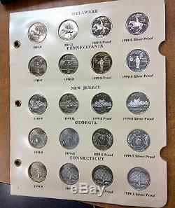 1999-2008 PDS & Silver Statehood Quarter set 200 Coins in 2 Littleton albums