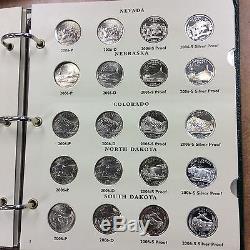 1999-2008 PDS & Silver Statehood Quarter set 200 Coins in 2 Littleton albums