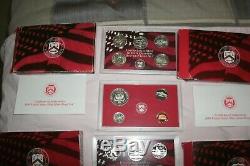 1999-2008 SILVER PROOF sets with all 109 coins. All with boxes and coa's