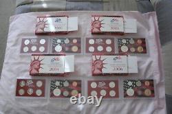 1999-2008 SILVER PROOF sets with all 109 coins, boxes & coa's. 13.5 oz. Silver
