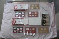1999-2008 SILVER PROOF sets with all 109 coins, boxes & coa's. 13.5 oz. Silver