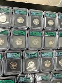 1999-2008 S 50 Coin Set Icg Pr70 Dcam Silver State Quarters Includes Delaware