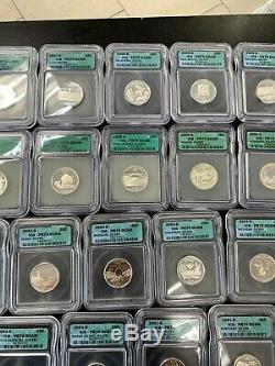 1999-2008 S 50 Coin Set Icg Pr70 Dcam Silver State Quarters Includes Delaware