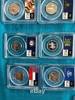 1999-2008-S Plus 2009-S Silver Proof State Quarter Set PCGS PRDCAM 56 Coins