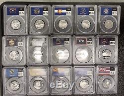 1999-2008 S SILVER State Quarter Proof Set ALL 50 R PCGS PR69 DCAM & BOX INCLDED