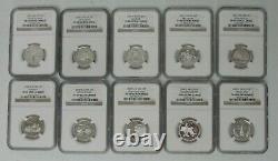 1999-2008 S Silver 50 Statehood Quarter Set All NGC PF69 Ultra Cameo 3 NGC Cases