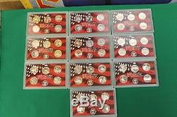 1999-2008 S Silver Proof State Quarter set run No boxes or COA 50 coins