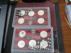 1999-2008-S US PROOF SILVER STATE QUARTERS 50 CAMEO COINS #aa1
