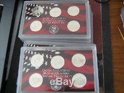 1999-2008-S US PROOF SILVER STATE QUARTERS 50 CAMEO COINS #af