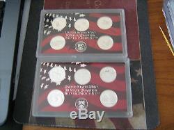 1999-2008-S US PROOF SILVER STATE QUARTERS 50 CAMEO COINS #af