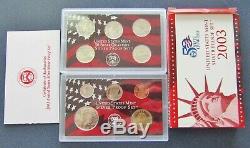 1999 2008 S US SILVER Mint Proof Sets With State Quarters, Original Box & COA