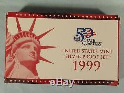 1999 2008 Silver Proof Sets Including 50 Silver State Quarters Plus Much More