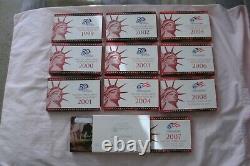 1999-2008 Silver Proof sets withall 109 coins, boxes, coa's. All 50 StateQuarters