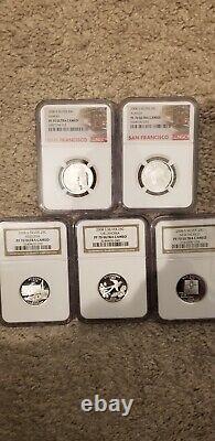 1999-2008 Silver quarter Pcgs/ngc 70 Complete Set plus 5 territory quarters
