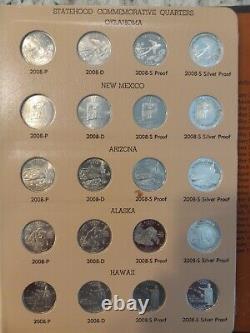 1999-2008 Statehood Quarters Complete Set P-d-s- Uncs Proofs- Silver Proofs