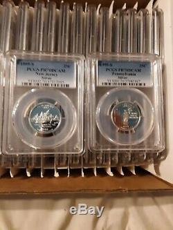 1999-2008-s Complete Silver Proof State Quarters Set All Pcgs Pr70 Dcam