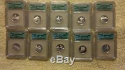 1999-2008 uncirculated ICG PR70 silver quarters set! Includes Delaware quarter