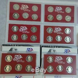 1999 2009 (11) Silver Proof State Quarter Sets 90% Silver 56 Coins