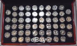 1999-2009 56pc Proof Set Silver Plated Clad State & Territory Quarters I-11767