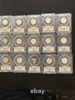 1999-2009 COMPLETE 56 Coin Silver Proof State Quarter Set PR 69 DCAM Flag Holder